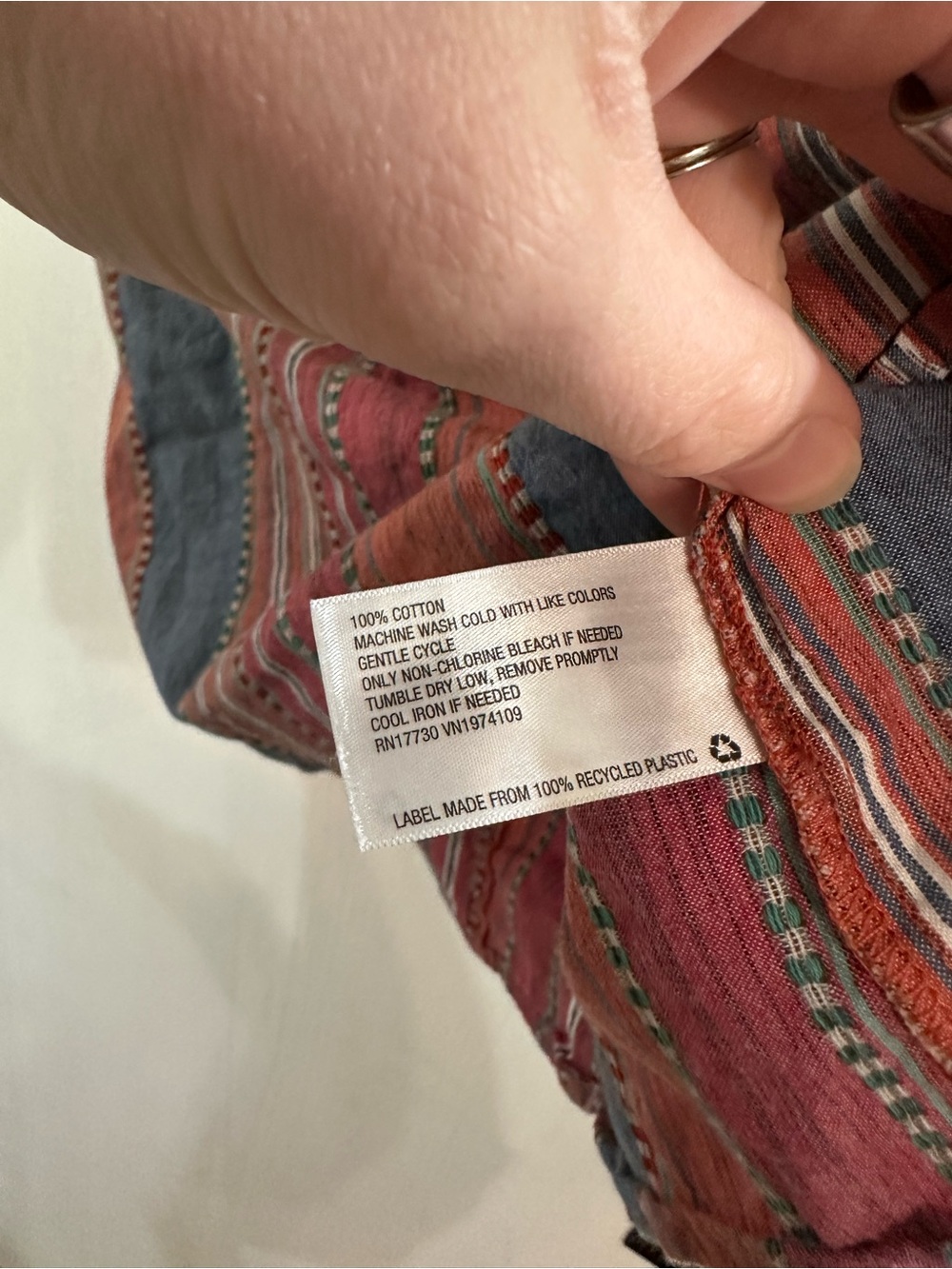 Universal Thread Red-Striped Cream Label Button-Up - Picture 3 of 3